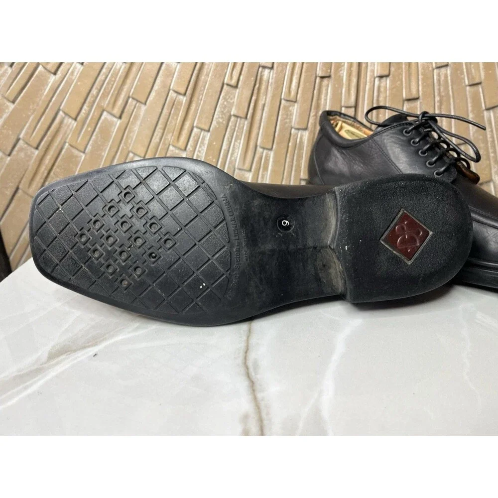 Donald J Pliner Executive Dress Oxfords Lace Up Shoes Italy Black Leather Sz 9 M